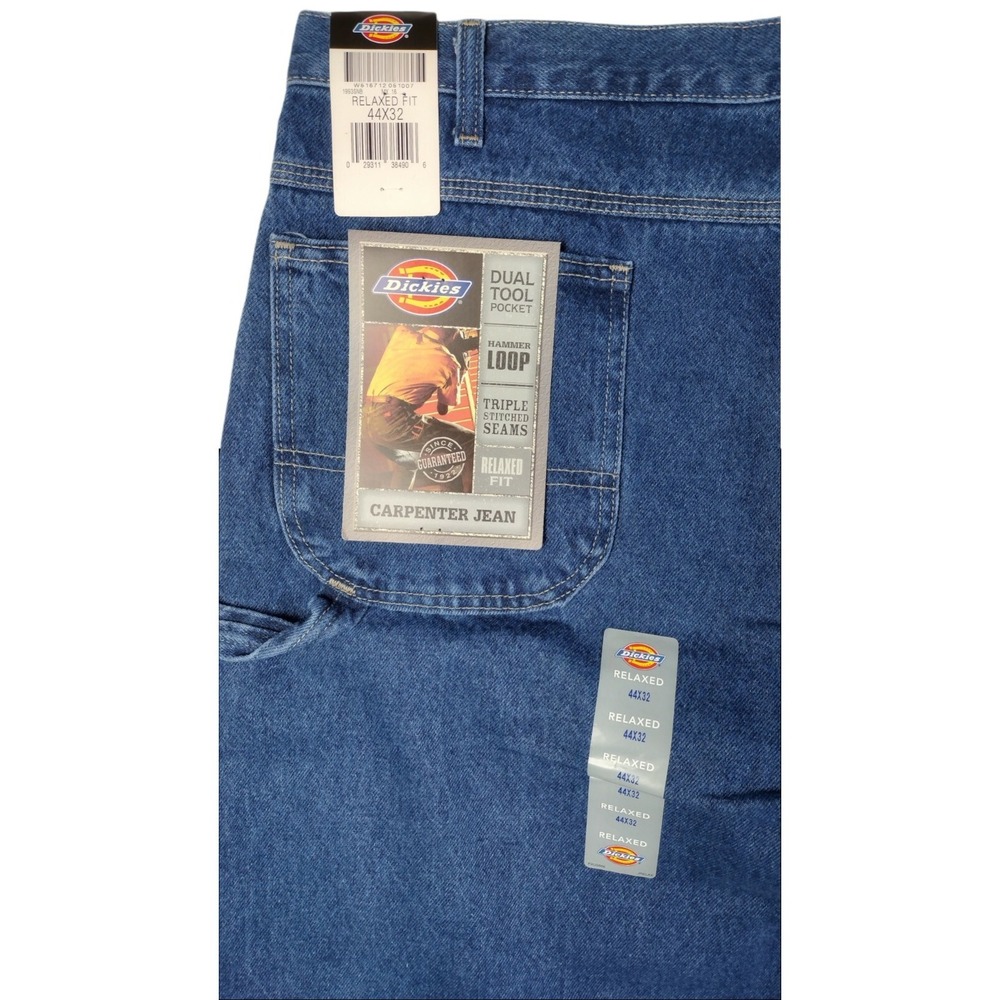 Y2K Era Dead Stock New With Tags Dickies Blue Denim Mens Carpenter Pants 44X32